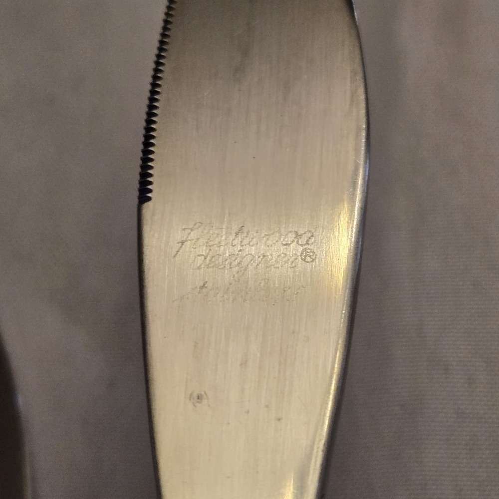 Fleetwood Designs MCM Teak Handles, Stainless Steel Butter Steak Knives Set of 4 - Picture 6 of 8